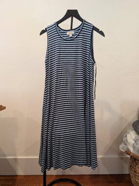 Sleeveless Striped Dress • Habitat Clothes • Blue/Grey • Size L